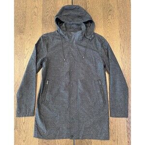 Vince Hooded Full Zip Parka Jacket Men’s Size S Black Snap Zip Pockets MSRP $645